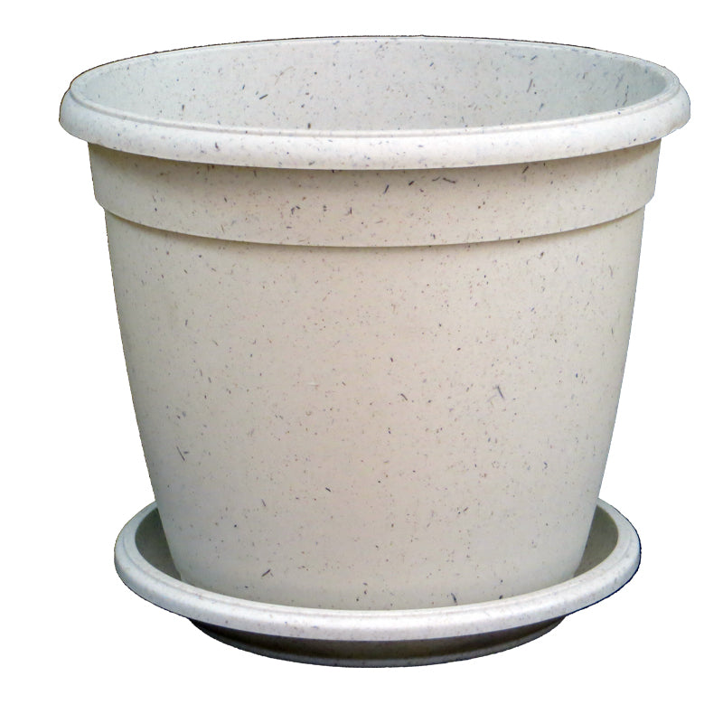 Maceta Genova 18 cm + Plato 15 Eco Fibra