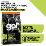Go! Carnivore Receta De Pollo. Pavo Y Pato Para Perros Cachorros 1.6Kg
