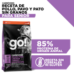 Go! Carnivore Receta De Pollo. Pavo Y Pato Para Perros Senior 1.6Kg
