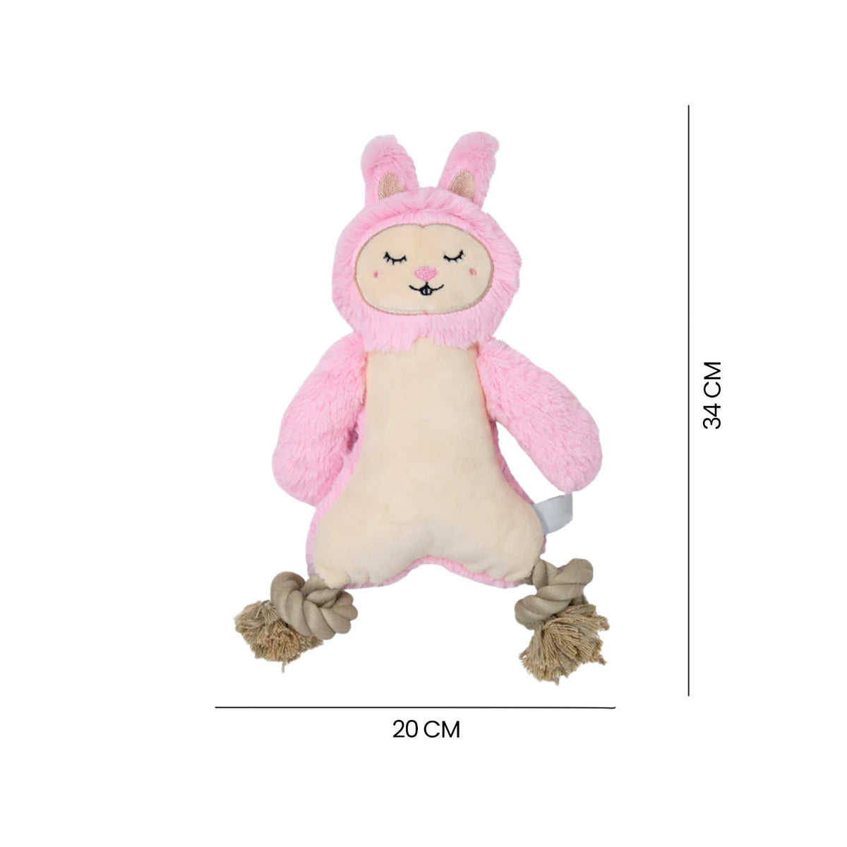 Conejo de Felpa con Patas de Cuerda para perros