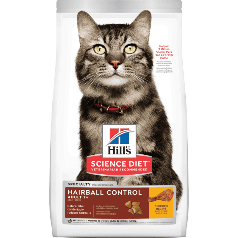 Comida para gato Hills Adulto 7+ Hairball 3.5Lbs