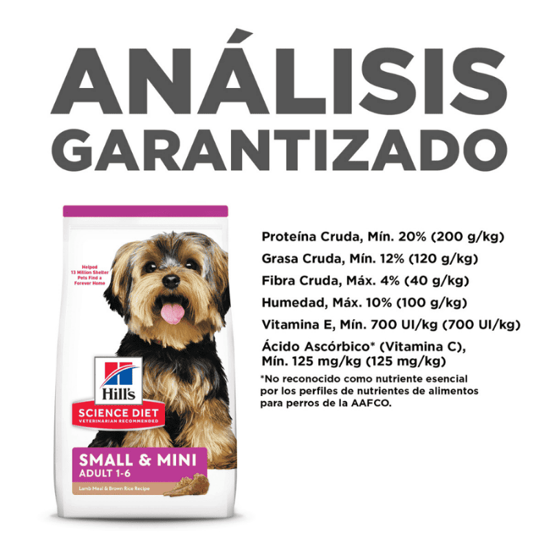 Comida para perro Hills Adulto Cordero Razas Miniatura 4.5Lb