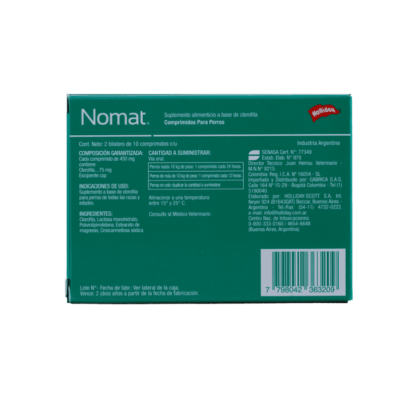 Biomodulador Nomat para Perros 20 Tabletas