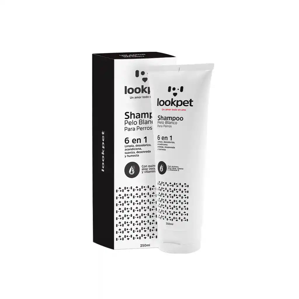 Shampoo 6 En 1 Perros Pelo Blanco Lookpet X 250Ml