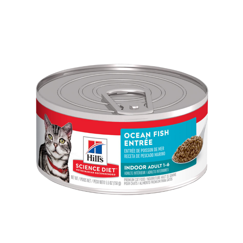 Alimento Húmedo para Gato Adulto Hills Indoor Sabores de Mar 5.5Onz