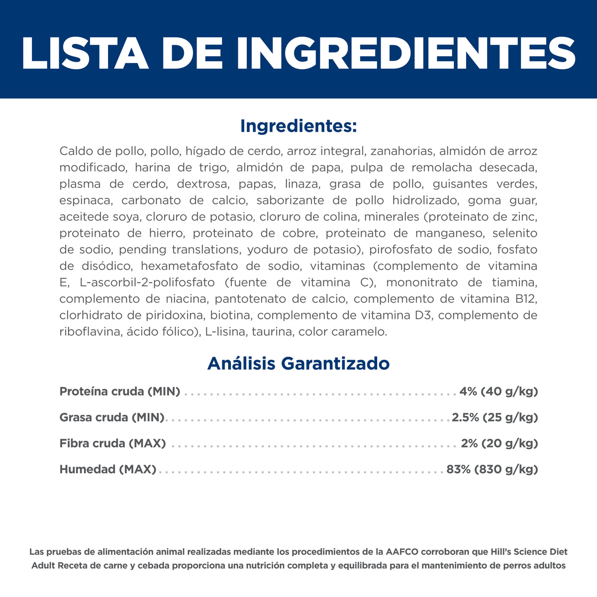 Hill's Science DietAlimento Húmedo para Perro Adulto Estofado de Pollo y Vegetales 99 g