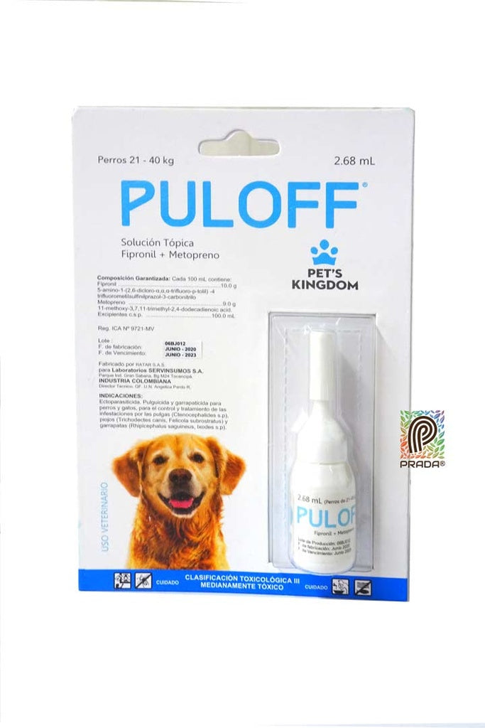 Puloff Antiparasitario externo para Perros 21-40 Kg
