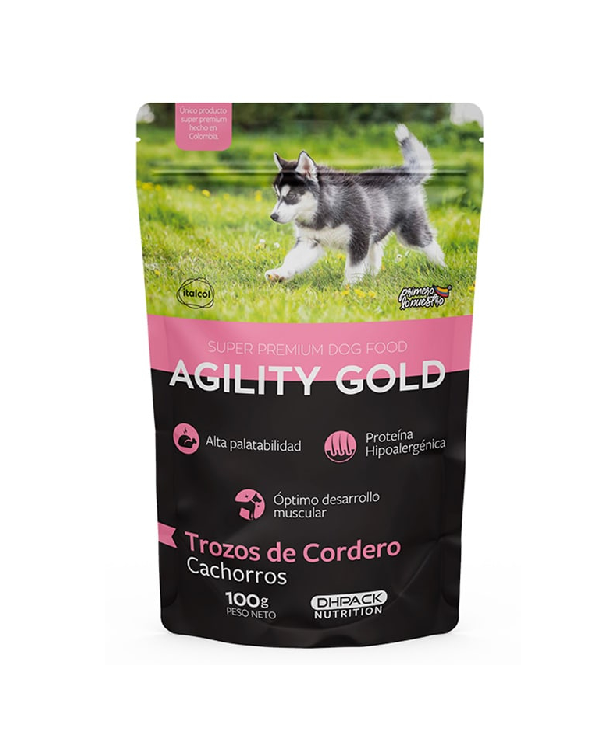 Agility Gold Cachorro Trozos de Cordero 100g