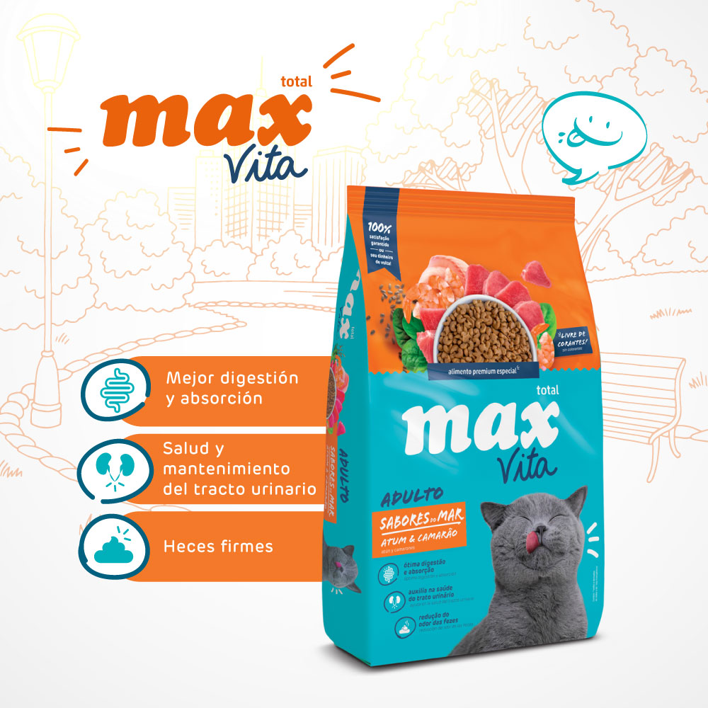 Comida Para Gato Max Vita Adulto Sabores de mar 1 kg