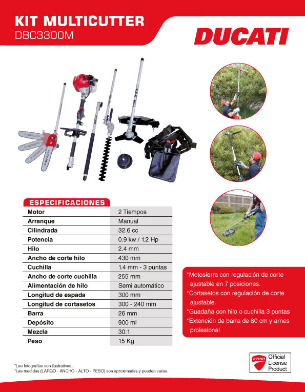 Kit Multicutter Ducati para jardinería