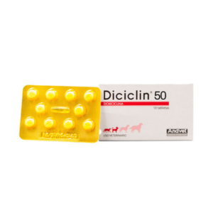 Diciclin Oral 50 Mg Antibiotico para Perros y Gatos x 10 Tab