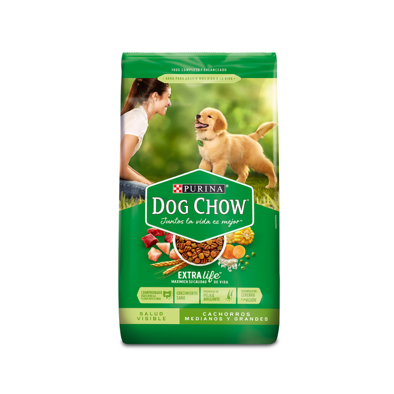Dog Chow Perros Cachorros Med y Grand Vida Sana 8 Kg