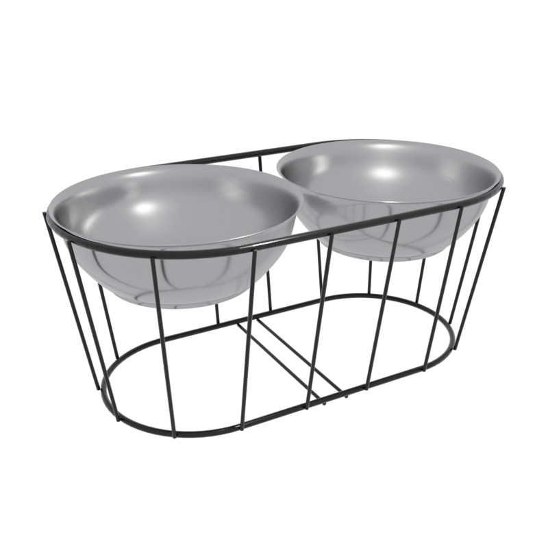 Comedero Ovalado Grande Negro