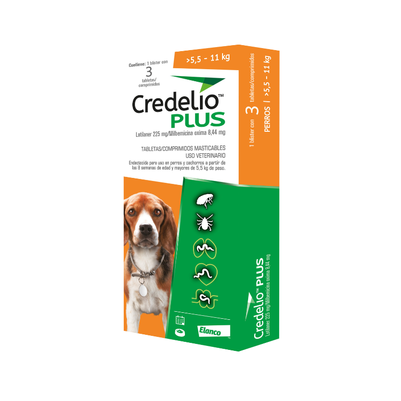 Credelio Plus Desparasitante Interno y Externo para Perros x 3 tabletas