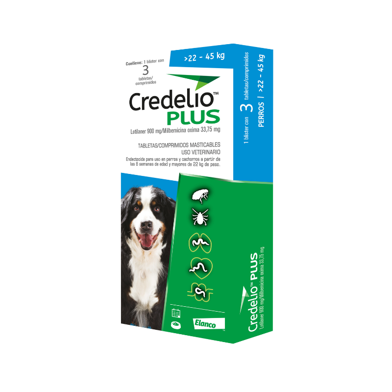 Credelio Plus Desparasitante Interno y Externo para Perros x 3 tabletas