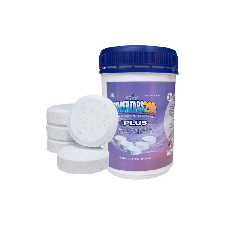 Supertabs 200 +Plus Tabletas De Cloro De Alta Concentración