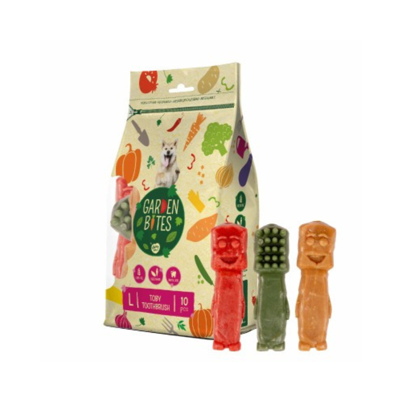 Garden Bites Toby Toothbrush Snack Vegano para Perros
