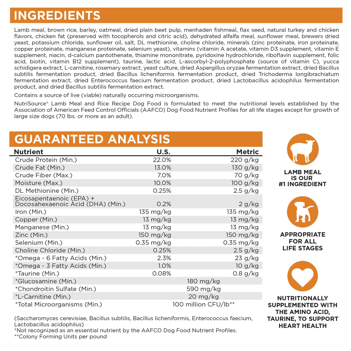 NutriSource Adulto Perro Cordero y Arroz (todas las razas)