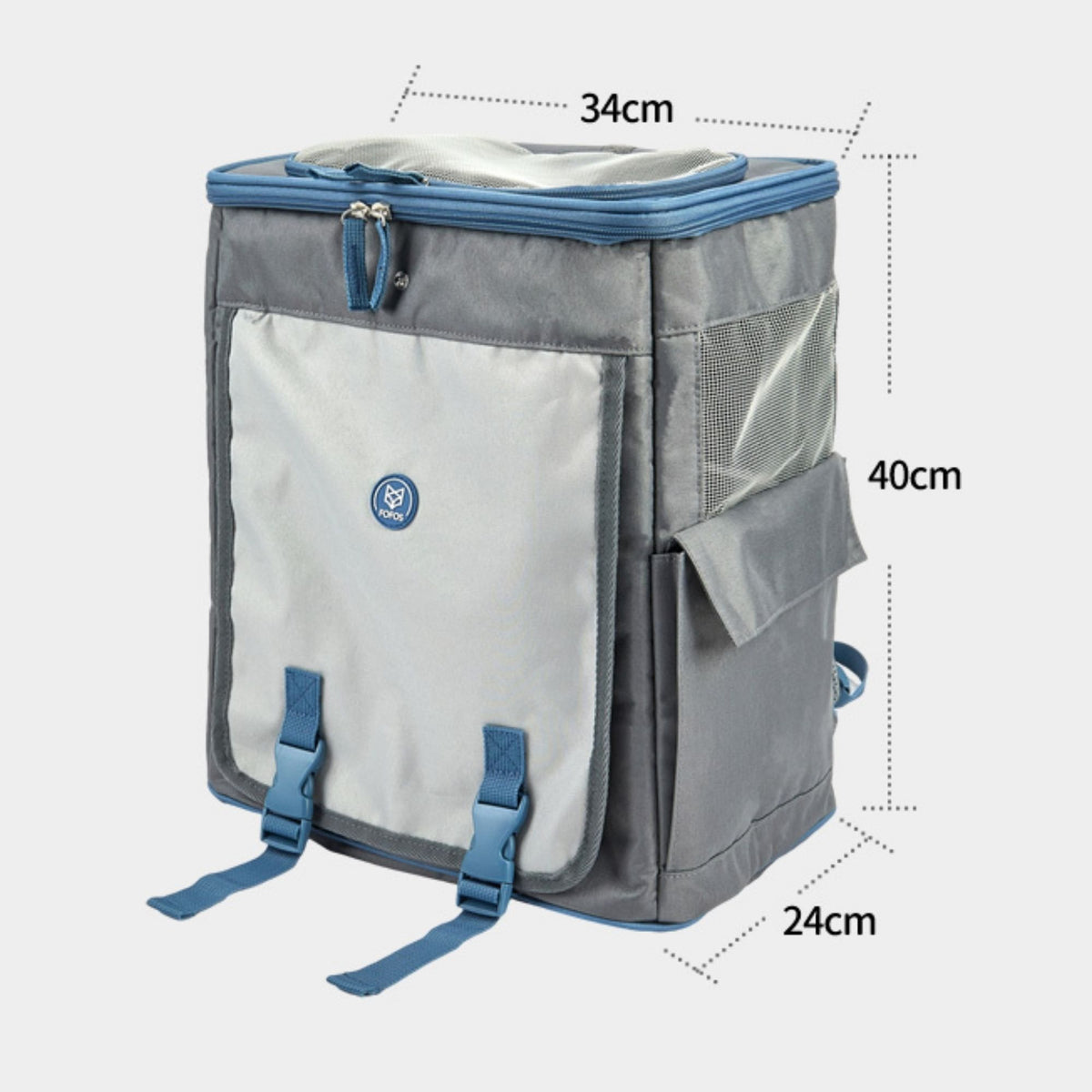 Mochila Transportadora Gris/Azul