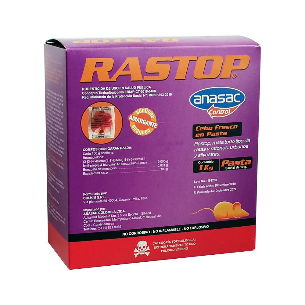 Rastop Pasta x 1 Kg Elimina Ratas y Ratones