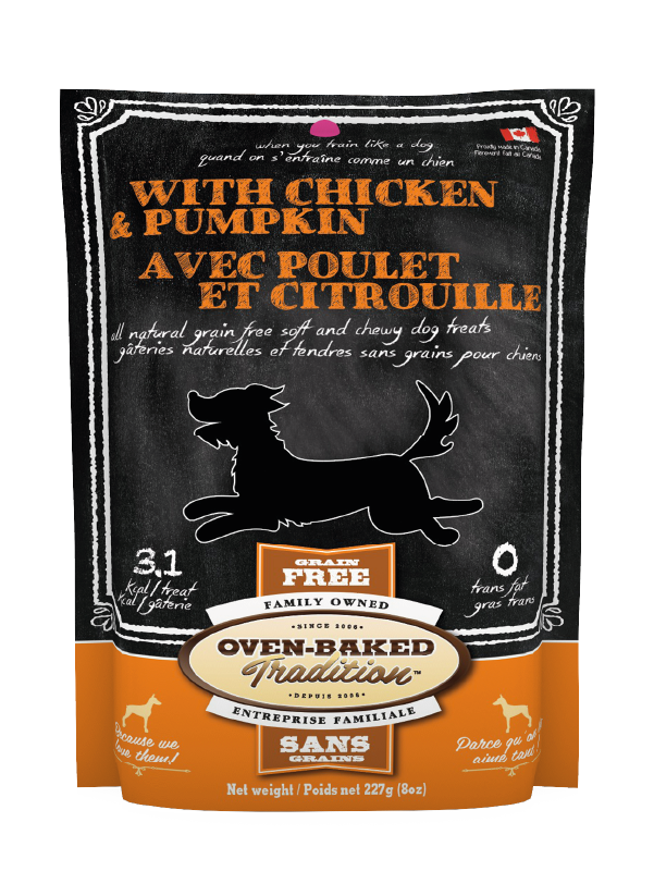 Oven Baked Tradition Snacks De Pollo Y Calabaza Para Perro x 227 g