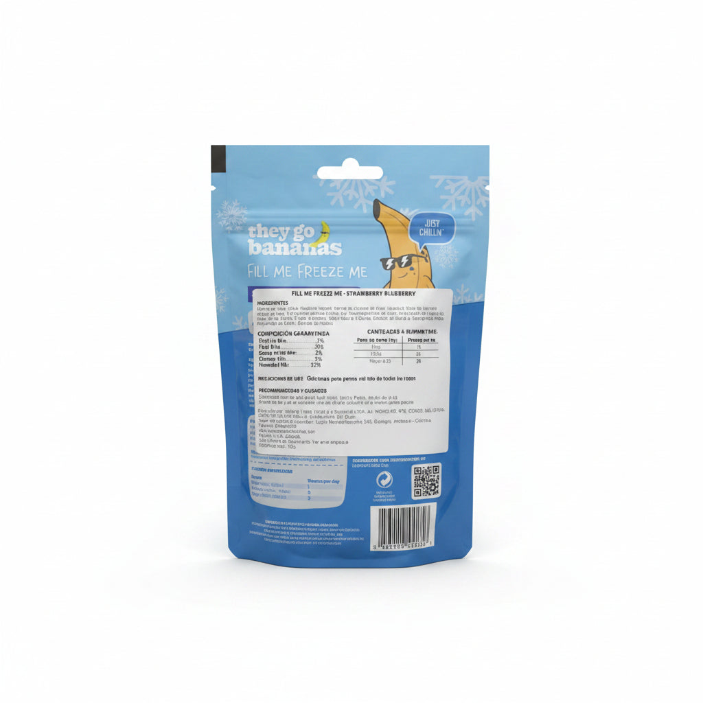 They Go Bananas Fill Me Freeze Me Fresas y Arándanos x 120 g
