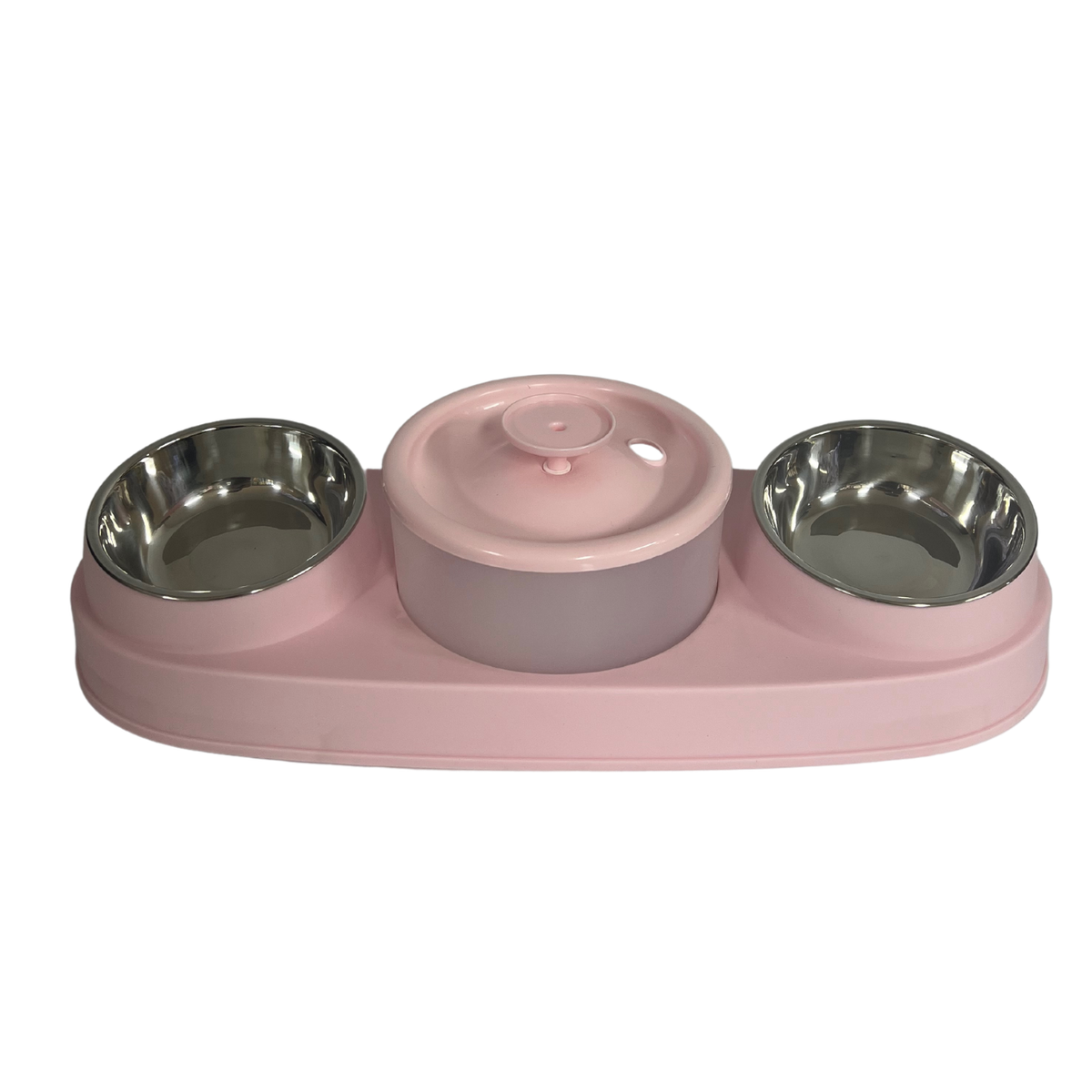 Comedero de Acero Inoxidable con Fuente para Mascotas