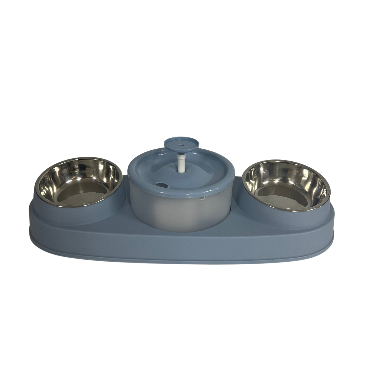 Comedero de Acero Inoxidable con Fuente para Mascotas