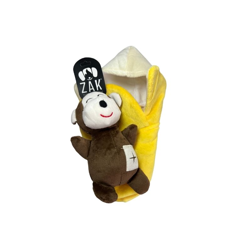 Peluche en forma de monito y banana