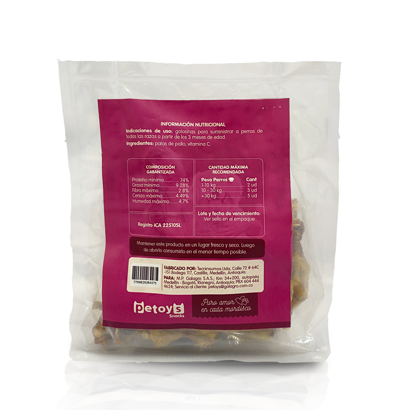 Patas naturales de Pollo para Perro