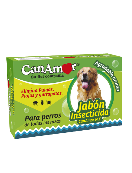 El Jabón Insecticida CanAmor es ideal para eliminar pulgas, piojos y garrapatas en todas las razas de perros. Su fórmula de baja toxicidad y nuevo diseño aseguran una aplicación segura y eficiente. Con un agradable aroma y efecto residual del activo D fenotrina, proporciona protección duradera a lo largo de los días.
