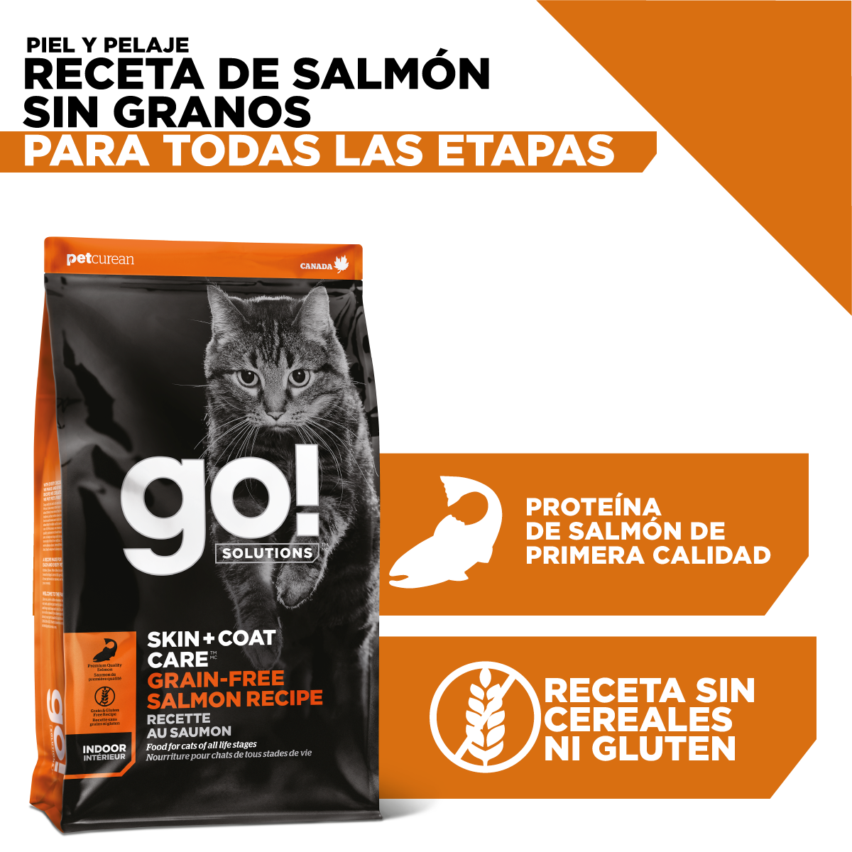 Go! Skin + Coat Receta De Salmón Para Gatos 3.7Kg
