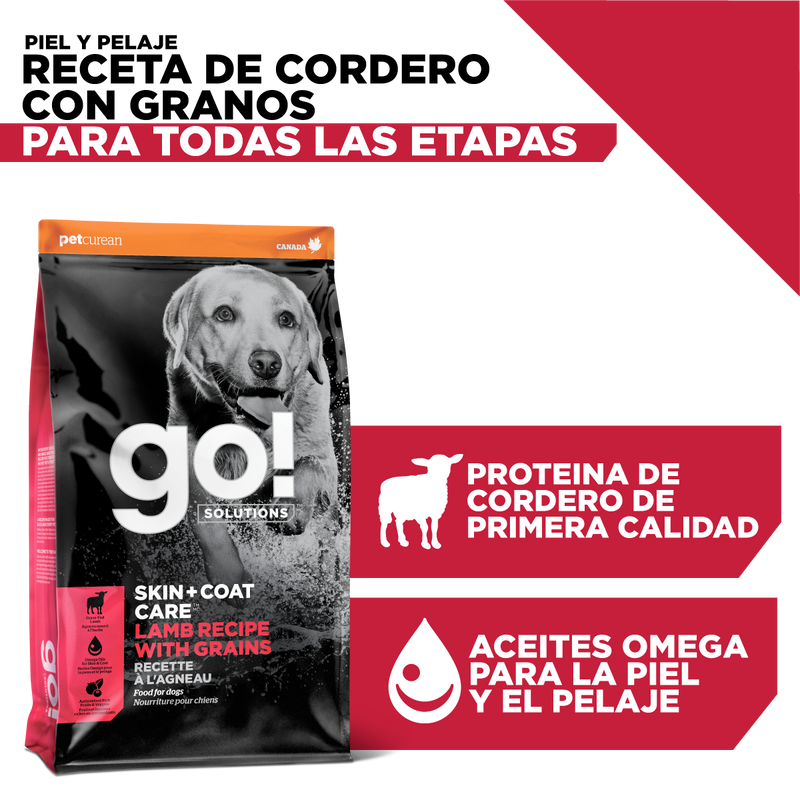 GO! SKIN + COAT receta de Cordero para Perros 1.6kg