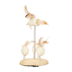 Rascador tambaleante con plumas y catnip para gatos