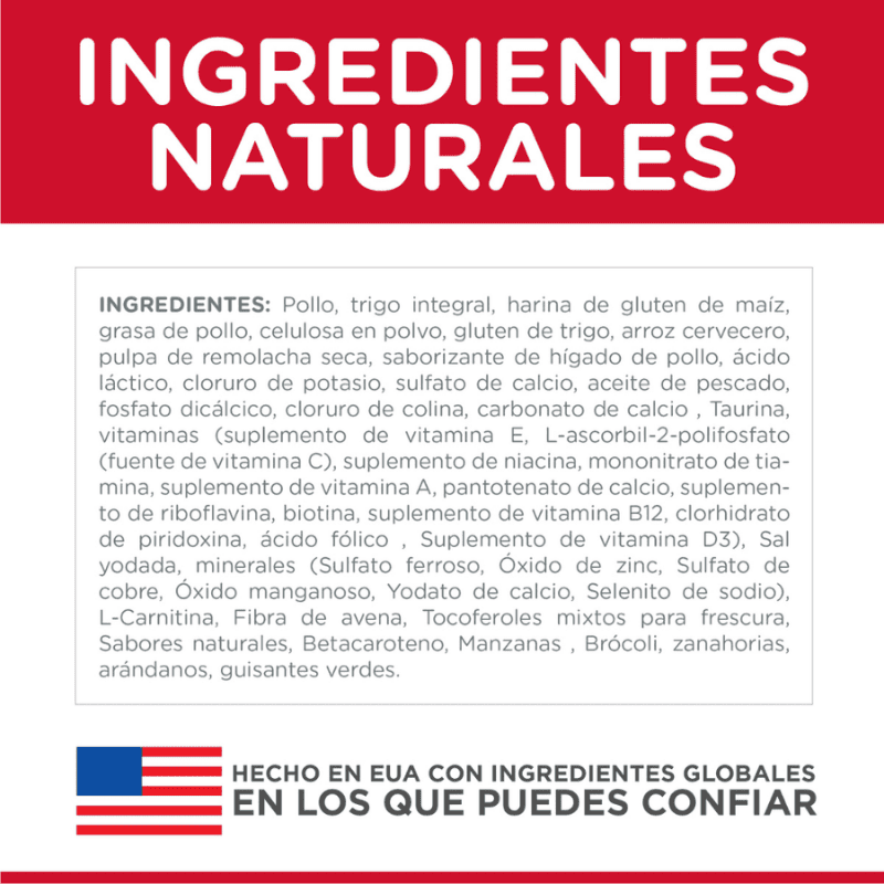 Comida para gato Hills Adulto 7+ Hairball 3.5Lbs