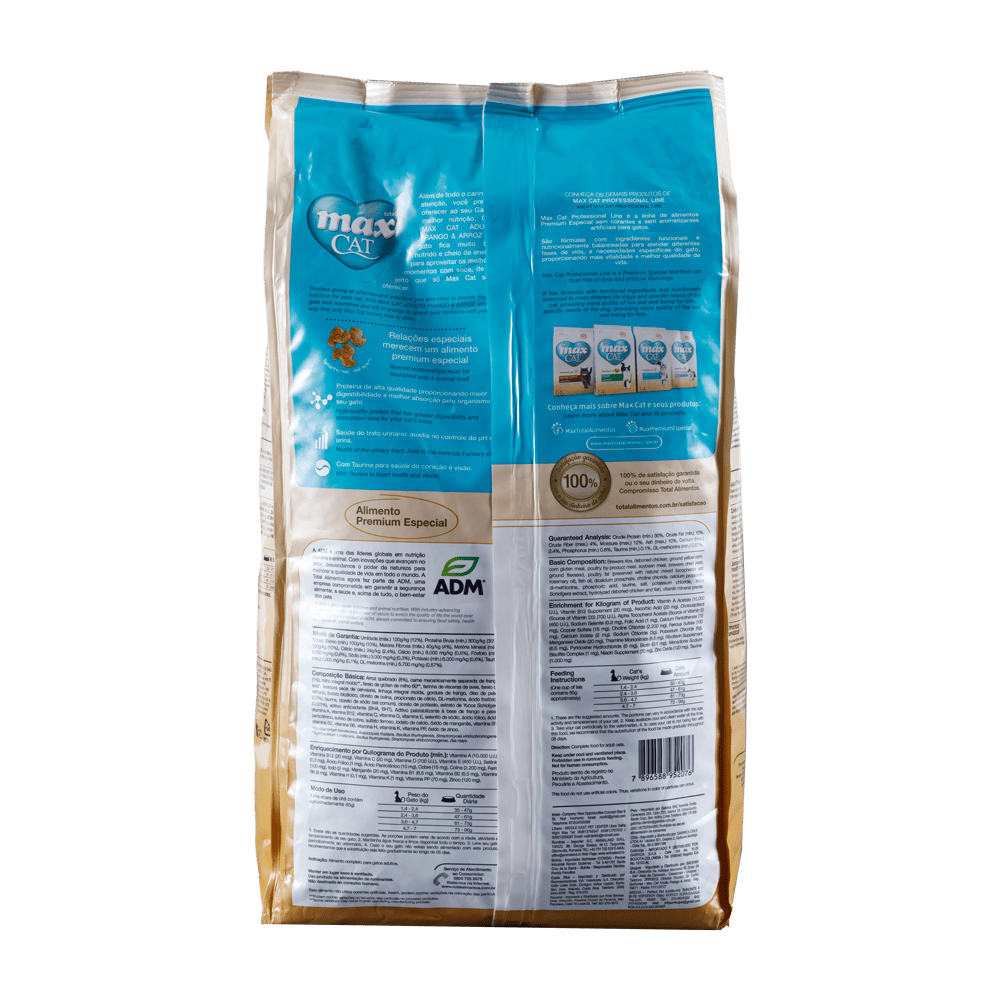 Comida para gato Max Professional Line Adulto Pollo y Arroz 10.1Kg