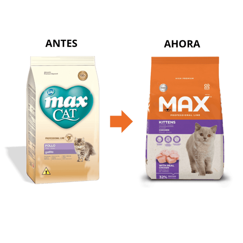 Comida para gato Max Cat Professional Line Filhote Frango 1 Kg