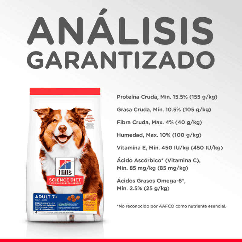 Comida para perro Hills 7+ Medianas Grandes 16.5 Lbs