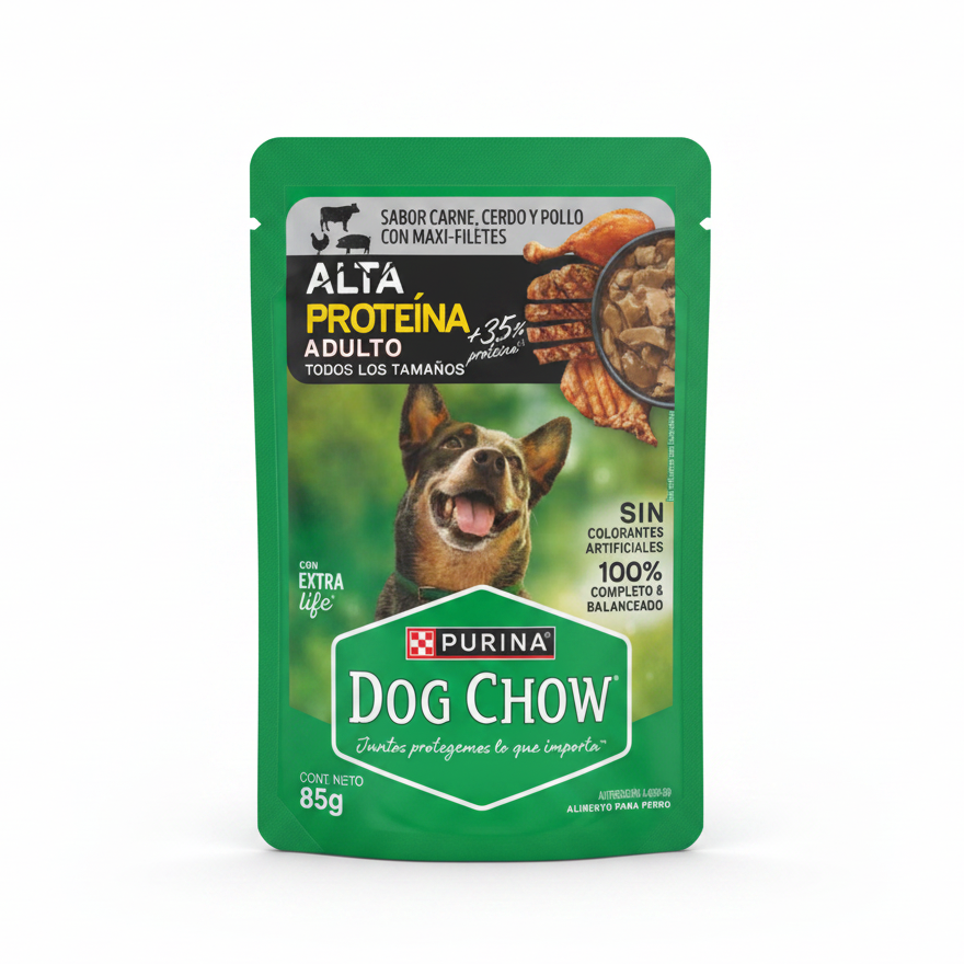 Dog Chow Pouch Adulto Alta Proteína 85 g