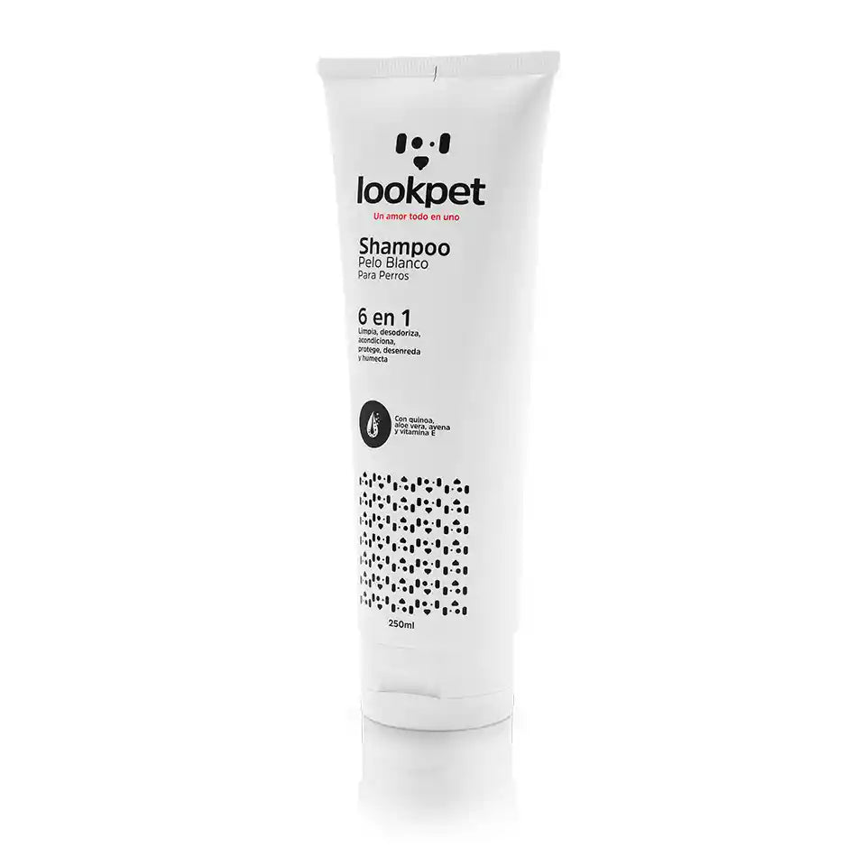 Shampoo 6 En 1 Perros Pelo Blanco Lookpet X 250Ml