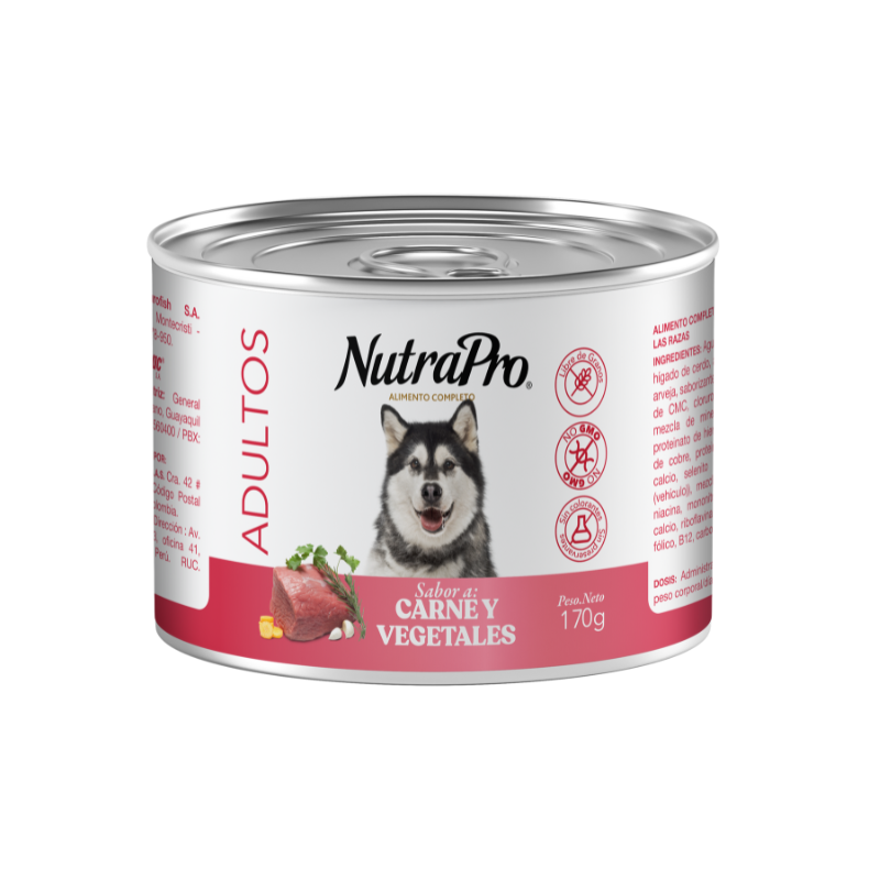 Nutrapro Perro Adulto Carne Y Vegetales Lata 170Gr