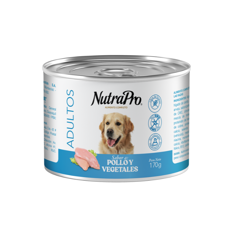 Nutrapro Perro Adulto Pollo Y Vegetales Lata 170Gr