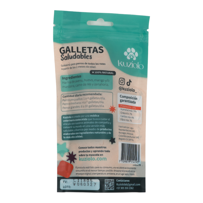 Galletas Saludables para Perros Kuziolo 50 g y 150 g