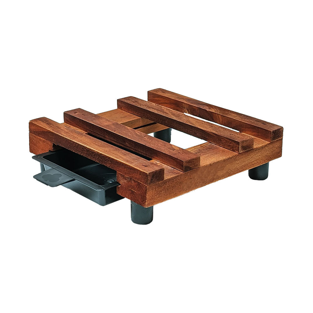 Soporte de Madera Tipo Rejilla N.° 24 con Bandeja Deslizante 3 cm