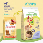 Mantén a tu perro adulto en su mejor forma con Naturalis Perú, Frango &amp; Frutas Adulto, un alimento Super Premium diseñado para ofrecer una nutrición de alta calidad y un sabor excepcional.&nbsp;Este alimento está formulado con proteínas seleccionadas y una mezcla única de ingredientes naturales que brindan tanto sabor como beneficios para la salud.