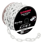 Cadena de plastico de 8mm 25 mts blanca