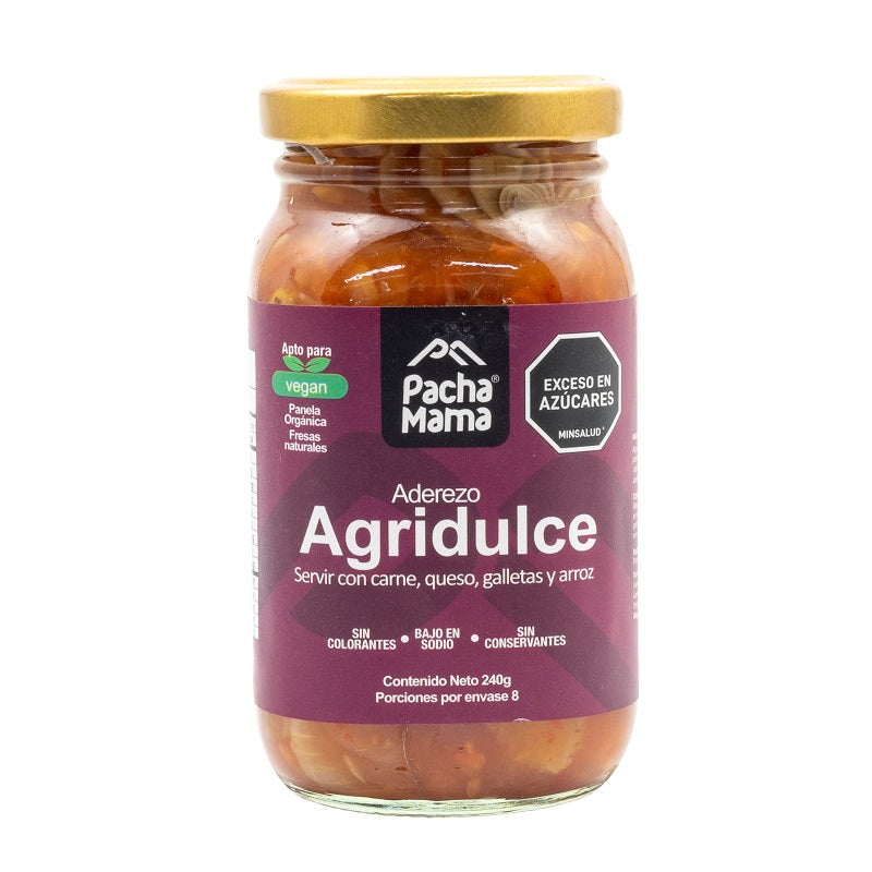 Aderezo Agridulce x 240 Gr Con Fresas Naturales Y Panela Orgánica