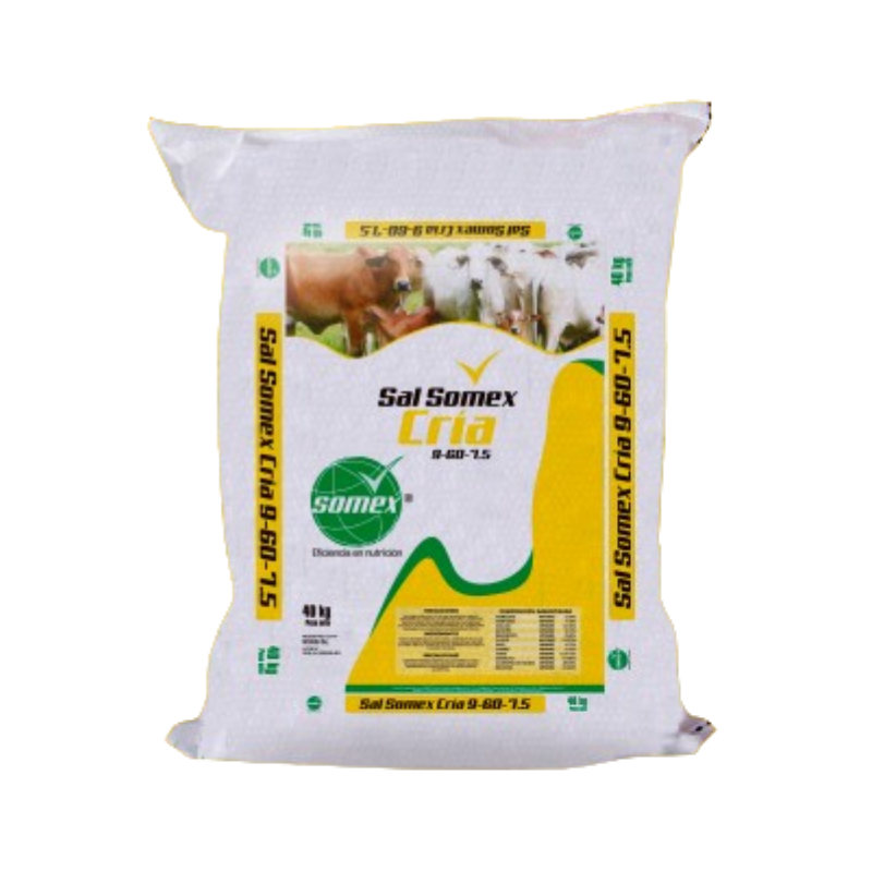 Sal Somex Cría 9-60-7.5 suplemento mineral para ganado– Tierragro