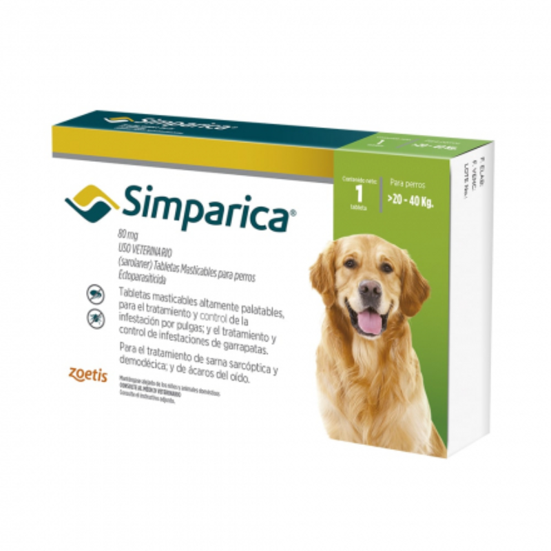 Simparica De 80 Mg 20 - 40 Kg x 1 tableta
