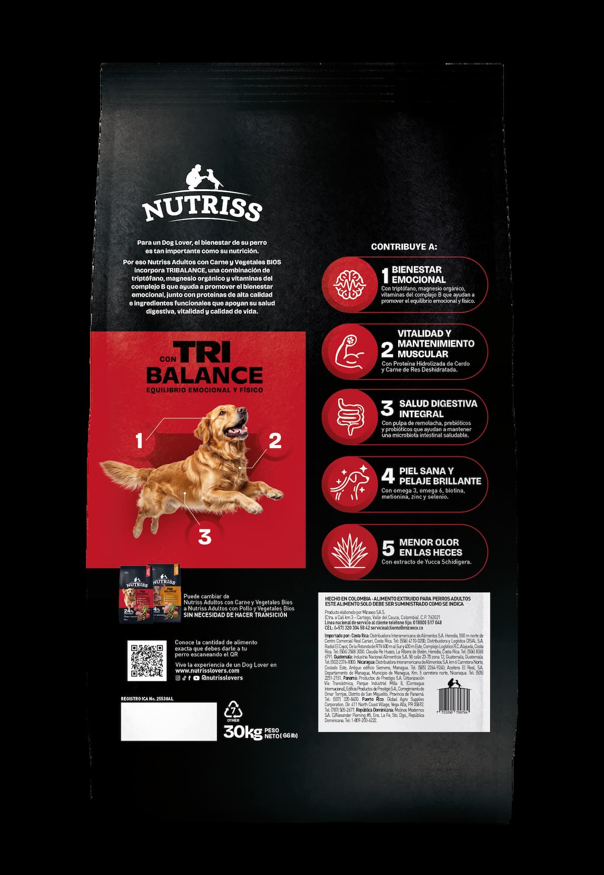 NUTRISS ADULT TRIBALANCE CARNE/VEGE 30KG - 2